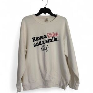 Men's Uniqlo Keith Haring X Coca-Cola collaboration sweatshirt Cream XL